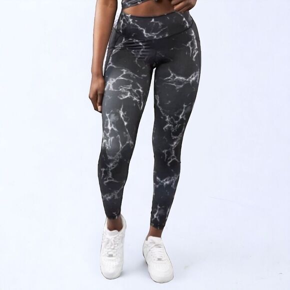 BuffBunny Marble Limitless Leggings‎ Super High Waist Black  Side Pockets Sz S - Picture 3 of 16